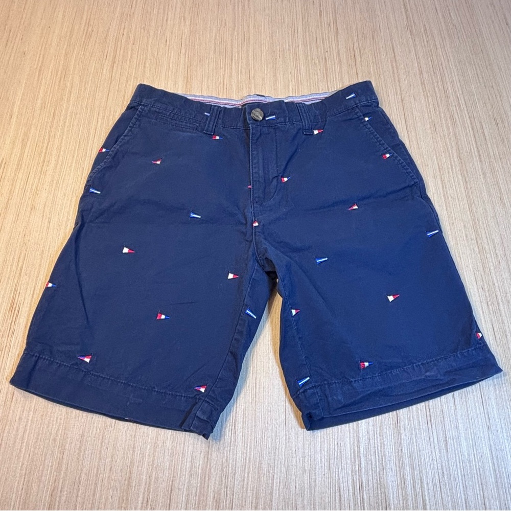 Tommy Hilfiger Navy Men Shorts with Flag Pattern